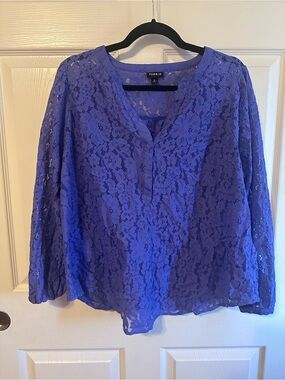 torrid Royal Purple Lace V-Neck Blouse